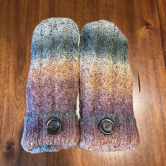Handmade Multi-colored wool Recycled sweater mittens, upcycled sweater mittens, - Picture 3 of 3